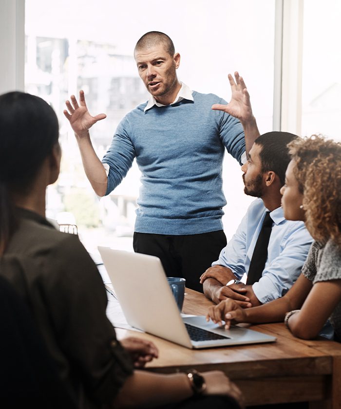 Collaborative group working on digital transformation