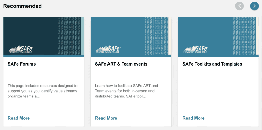Screenshot of Recommended section on the homepage