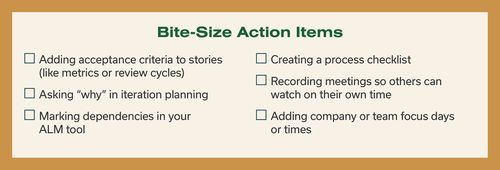 Bite-size action item examples