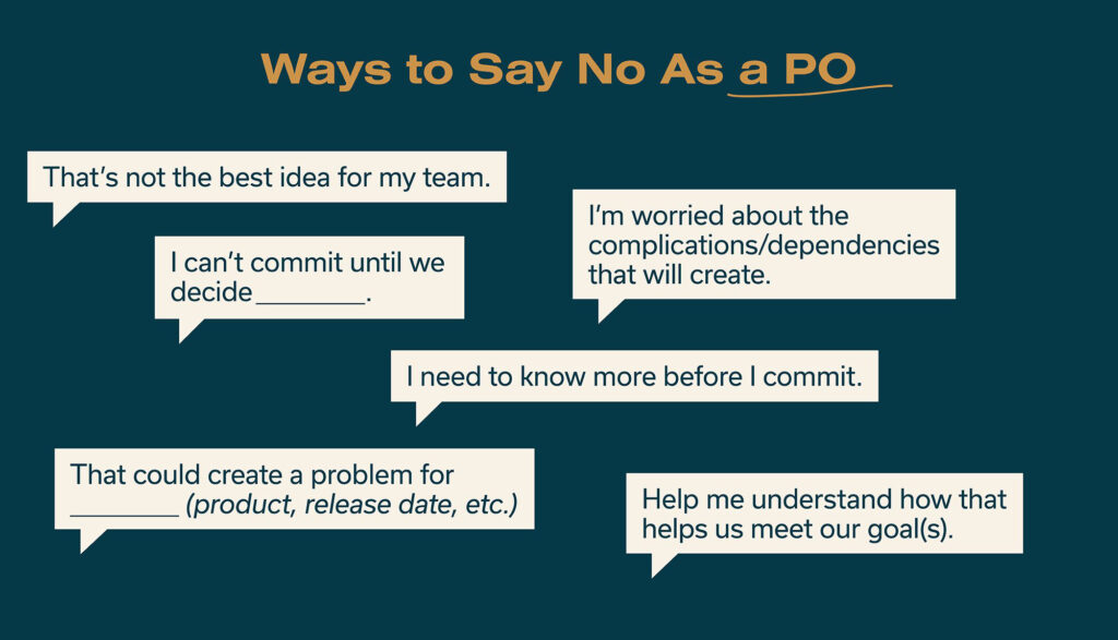 Ways to Say No as a PO